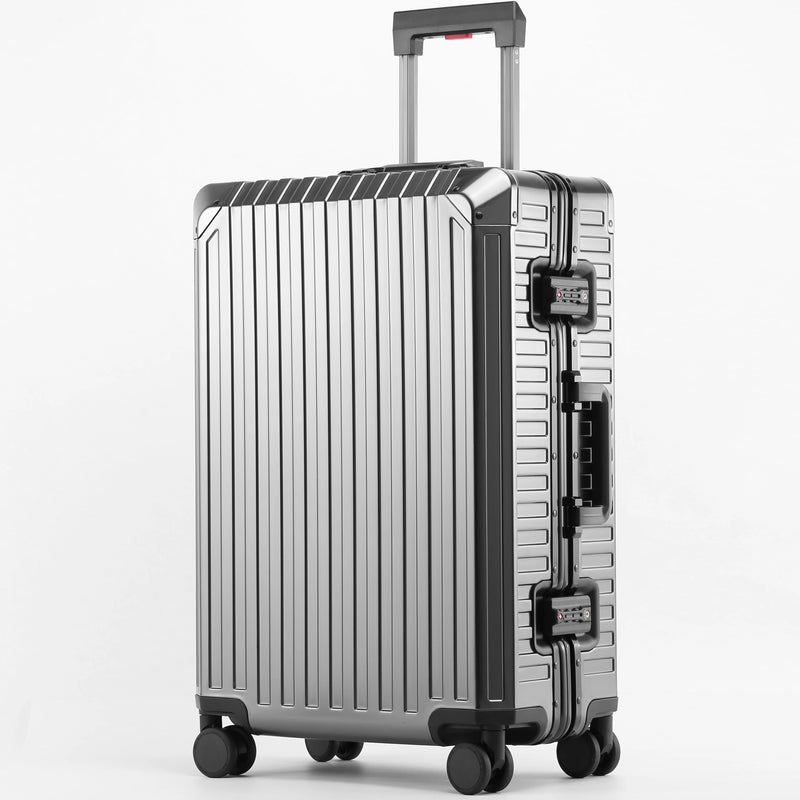 2026 Large Capacity Durable Luggage Sets 100% Aluminum Suitcase Wheels Women Girl Men Cabin Carry-On Boarding Travel 20/24/26/28