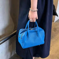 New Litchi Texture Women's Handbags PU Large Capacity Shoulder Bags Waterproof Bright Color Boston Toast Bags for Women 2026