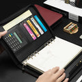 Multifunction Padfolio A5 Binder Notebook Zipper Portfolio With Calculator Personal Business Manager's Folder Office Supplies