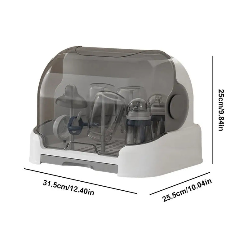 Babies Bottle Drying Rack Dustproof Bottle Storage with Removable Drip Tray Durable Good Sealing Protection Toddler Bottles