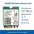 A08E - AX200 AX200NGW Network Card M.2 NGFF 2.4Ghz/5G WI - FI 6 2974Mbps Wifi 802.11Ax Bluetooth 5.2 - Visuel 5 | SAMAG