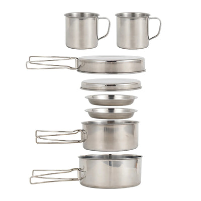 /Set Camping Cookware Mess Kit Stainless Steel Cooking | SAMAG