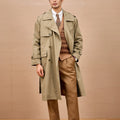 Mauroicardi Spring Autumn Long Black Khaki Trench Coat Men Shoulder Pads Double Breasted Chic British Style Fashion Clothes 2025