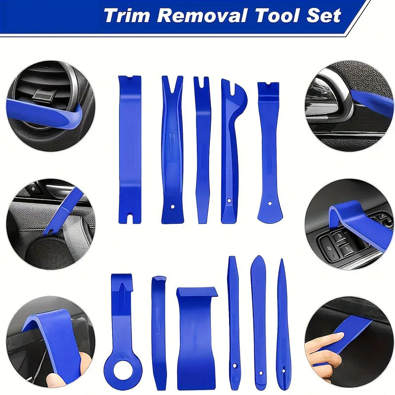 Car Disassembly Tool Car Trim Removal Tools Kit Door Panel Radio Stereo Dash Removal Tool Clip Pliers Fastener Remover Pry Tool