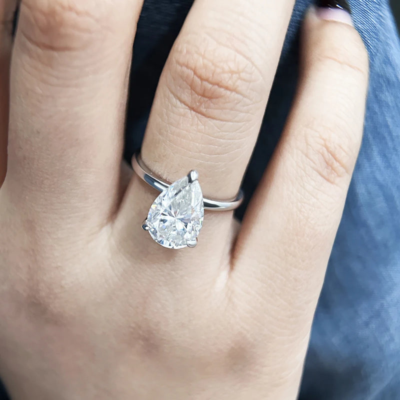1-4 Carat Pear Cut D Color Moissanite Rings 925 Sterling Silver Waterdrop Diamond Ring Engagement Wedding Bands Jewelry with GRA