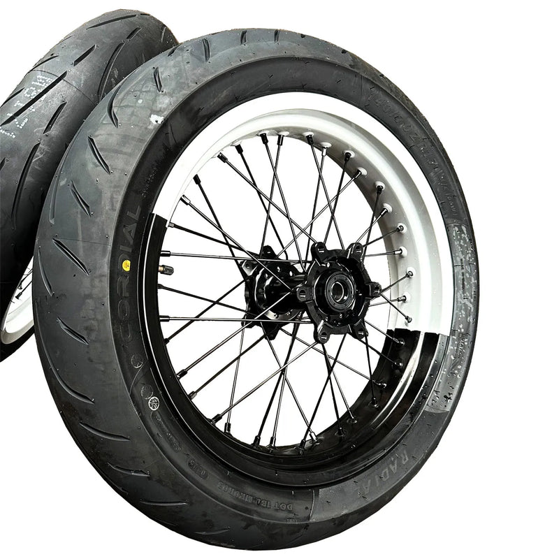 Street Supermoto wheels for Electric Dirt Bike Ultra bee 17inch Wheelset Kit Front 110/70R17 Rear140/70R17 Aluminum Wheelset