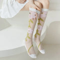 Stockings Women Summer Ultra-thin Transparent Nylon Long Socks Floral Print Sexy Lace Mesh Fishnet Stockings Kawaii Knee Socks