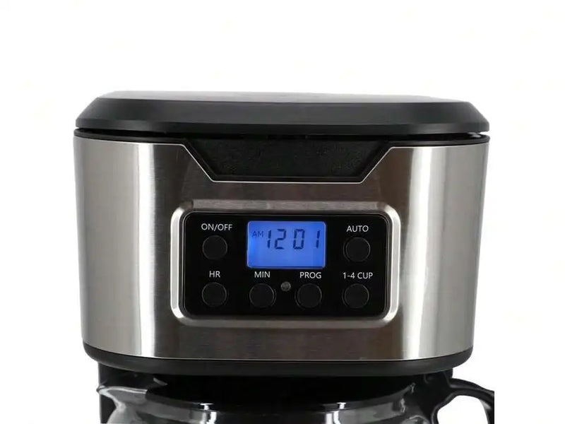12-Cup Programmable Coffee Maker In Black With Stainless Steel Accents
