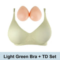 Silicone Breast Mastectomy Bra with Breast Prosthesis Wireless Post-Surgery Pocket Bra for Breast Forms