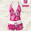 Women Bikinis Set Vintage Striped Floral Tankini Swimsuit | SAMAG