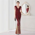 DEERVEADO Elegant V Neck Mermaid Evening Dress Long | SAMAG