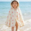 Baby gauze cape bath towel, soft and absorbent. Baby hooded cape, cartoon style bathrobe, children's bath towel.