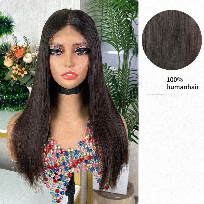 Straight Human Hair 5X5 Silk Top Full Lace Human Hair Wig Peruvian Remy Hair Silk Base Full Lace Wig With Baby Hair