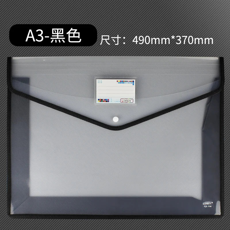 A3 Extra Large Document Bag Snap Button Bag 8k Drawing Paper Simple Data File Painting Work Storage Bag Large Information Bag