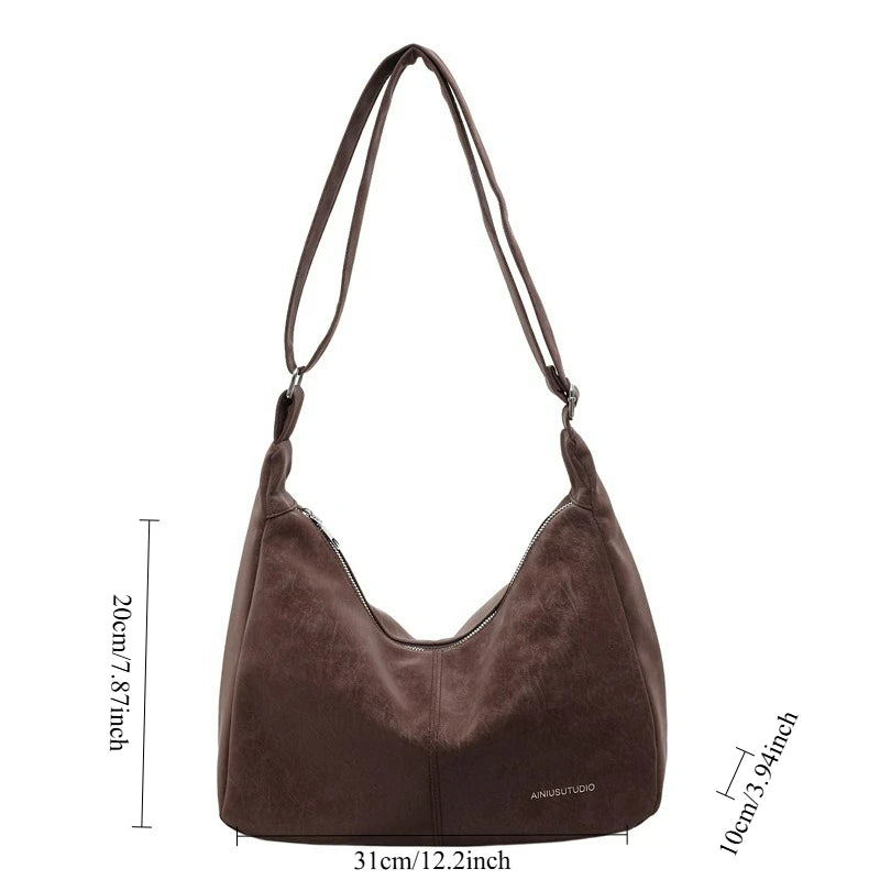 New Hobo Bag Comfortable and Versatile Crossbody Bags Large Capacity Casual Shoulder Bag Vintage College Commuter Lazy Style