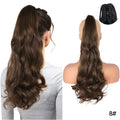 Synthetic Claw Clip On Ponytail Extension 22Inch Long Straight Wavy Ponytail Hair Ponytail With Claw Clip On Ponytail For Women