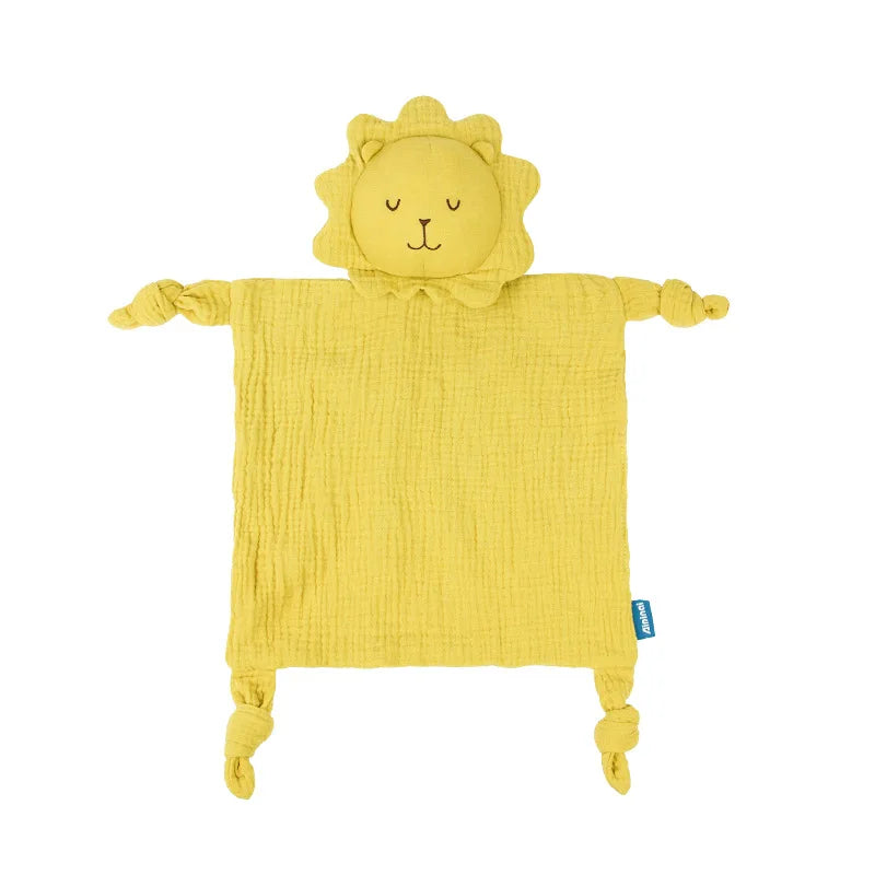 Baby Security Blanket Soft Cotton Muslin Comforter for Newborn Infant Sleeping Snuggle Toy Stuffed Animal Soothe Appease Towel