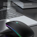 HOMEFISH PHONEPACE Dual Mode Wireless Mouse 2.4G Bluetooth Rechargeable Silent LED Backlit Optical Mice for PC Laptop
