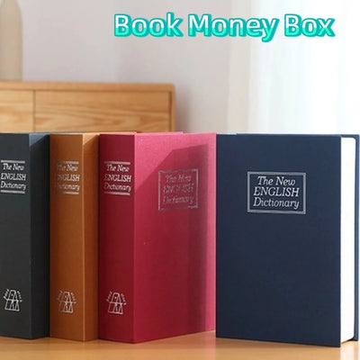 Metal Book Money Box Simulation Hollow Piggy Bank with Lock Combination Security Safe Jewelry | SAMAG