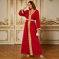Dubai Abaya for Women Kaftan Muslim Dress Gold Embroidery | SAMAG