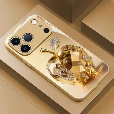 Luxury Jewel For Apple Pattern Gold Metallic Paint Glass | SAMAG