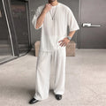 INCERUN Men's Sets Striped See Through Short Sleeve T Shirt Pants Two Piece Streetwear Loose Fashion - View 2 | SAMAG
