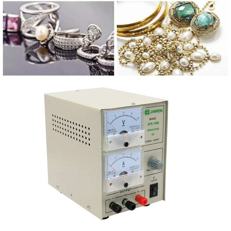 NIUPIKA 1502 Jewelry Electroplating Machine Gold Plating Machine 2A Plater Electroplating Kit with Adjustable Voltage