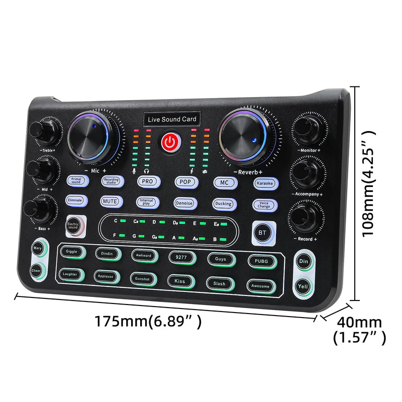 X60 Live Sound Cards DJ Equipment Card Audio Mixer Recording DJ Equipment For Karaoke Broadcast KTV Live Sound Studio Mixer