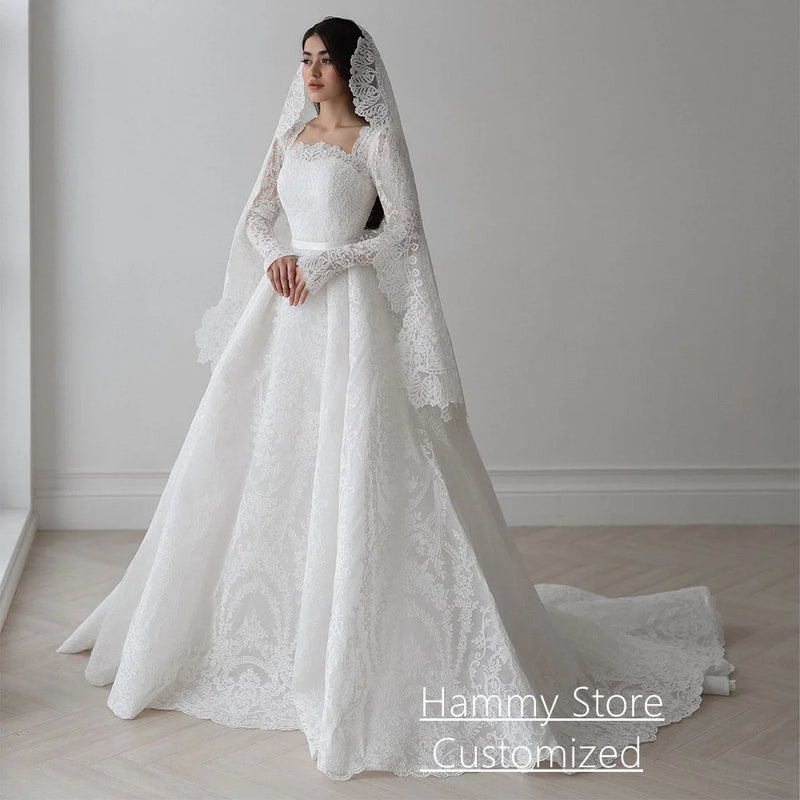 Gorgeous Lace Wedding Dress for Bride Customized Square - View 6 | SAMAG
