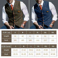 Fashion Men's Vests Lapel Tweed Plaid V-neck Waistcoat Slim Fit Vest Business Formal Dress Suit Casual Wedding Tuxedo Male Vest