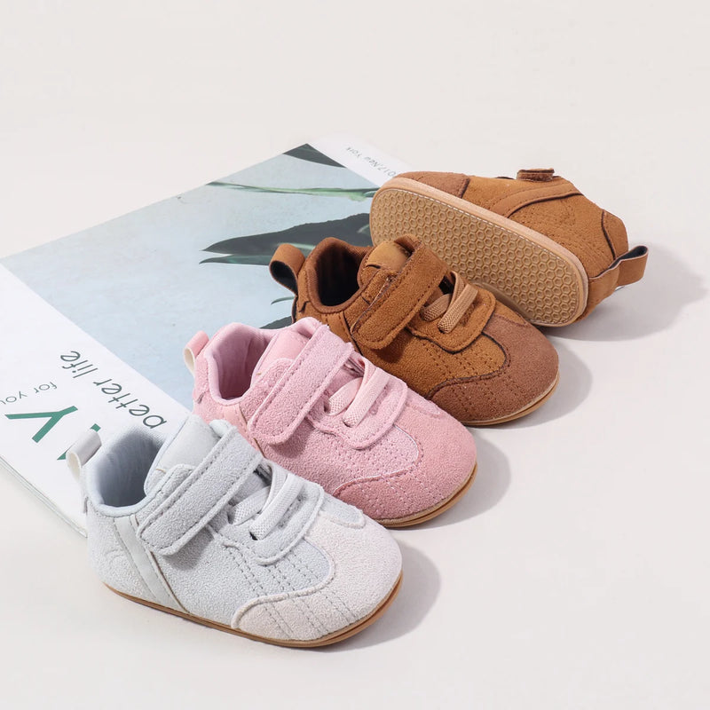 Spring Autumn Baby Unisex First Walking Indoor Outdoor Toddler Shoes With High Quality PU Leather And Soft TPR Sole For 0-18M