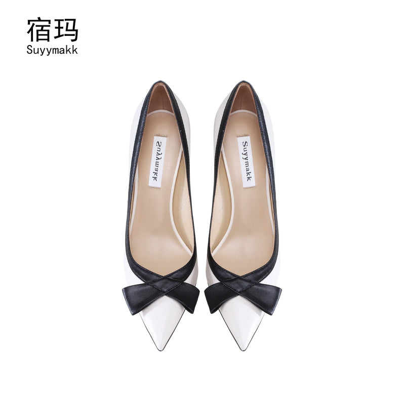 luxury women's shoes Heels For Women 2026 Bowknot Fashion High Heels Sexy Pointed Toe Pumps Ladies Stiletto Evening Dress Shoes