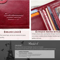 CONTACT'S Fashion Genuine Leather Women Wallet Bifold Card Holder Coin Purse Small Women's Purse Money Clip Men Pocket Wallets