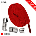 New Press Lock Shoelaces without ties Elastic Laces Sneaker 8MM Widened Flat No Tie Shoe laces Kids Adult Shoelace for Shoes