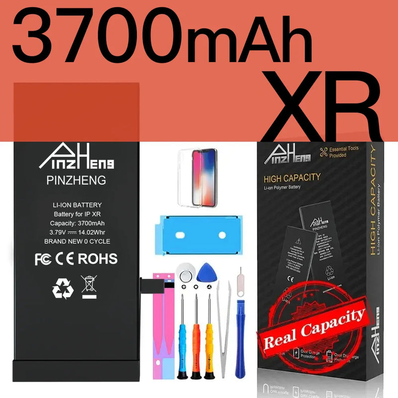 PINZHENG Real High Capacity Battery For iPhone X XR XS Max 12 13 Mini Pro Max 11 Pro Max Replacement Bateria Warranty One Year