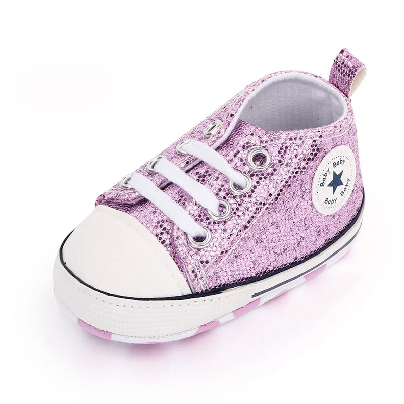 Baby Shoes High Quality Blingbling Canvas Sneaker Spring and Autumn Style Multiple Color Chioces 2024 New Baby Fashion D2479