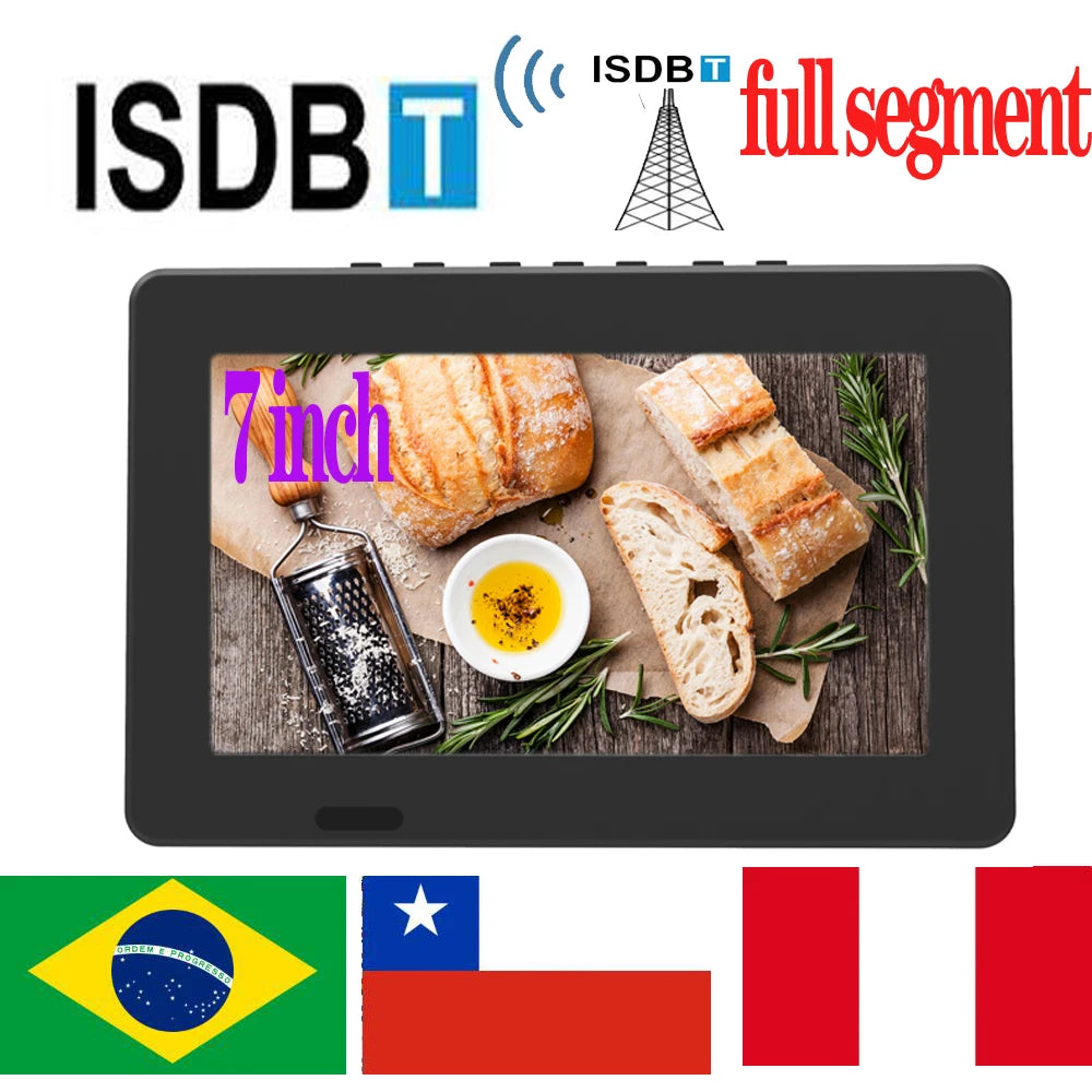 LEADSTAR D7 Rechargeabl 7 inch Portable Television Mini Digital Tv  DVBT2 ISDB-T Full Segment H265/Hevc 800x480 For Brazil Chile
