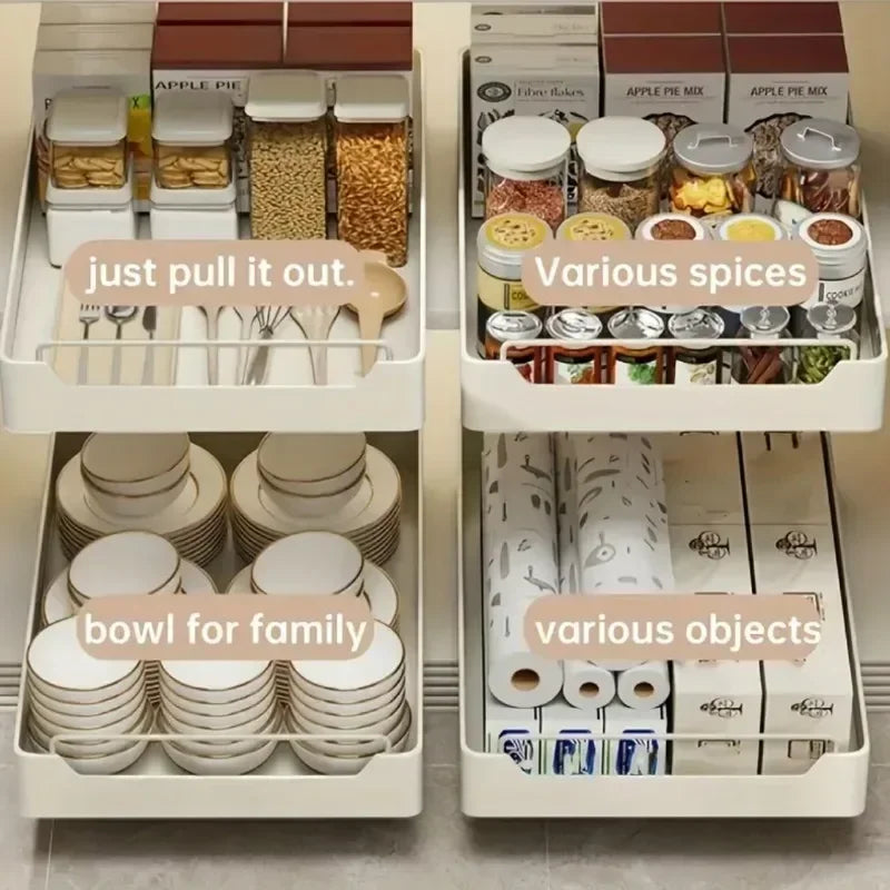 Multifunctional Acrylic Dividers For Kitchen Accessories Type Storage Rack Pull Out Drawer Tray With Slide Rails Box Spice Dish