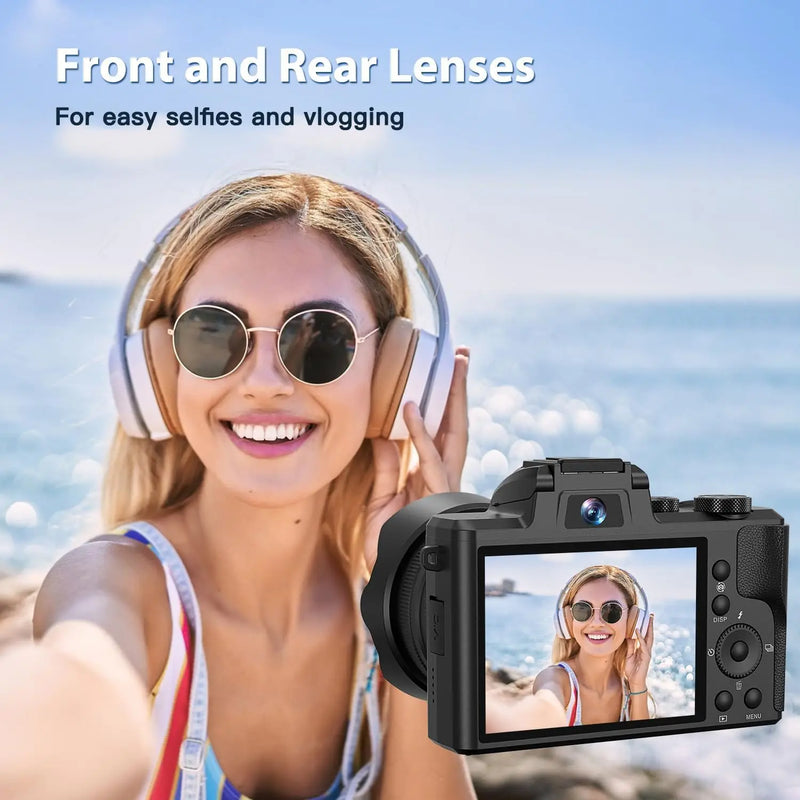 8K Digital Camera 88MP Autofocus WiFi Vlogging Dual Lens 16X Zoom Touch Screen 32GB Travel Video Photo