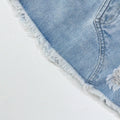 Girls Casual Style Sleeveless Top with Distressed Denim | SAMAG