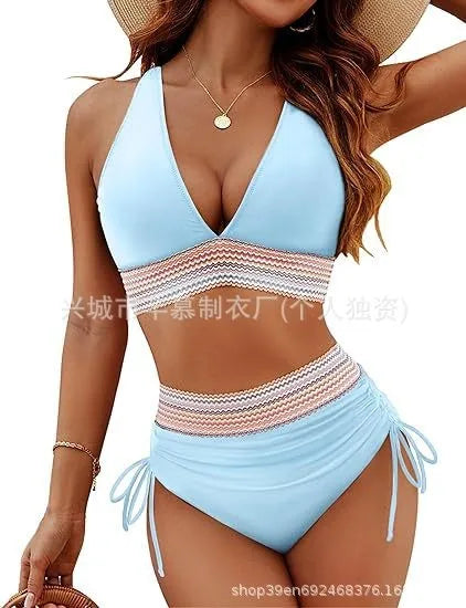 Women's Sleeveless High Waist Halter Neck Bikini | SAMAG