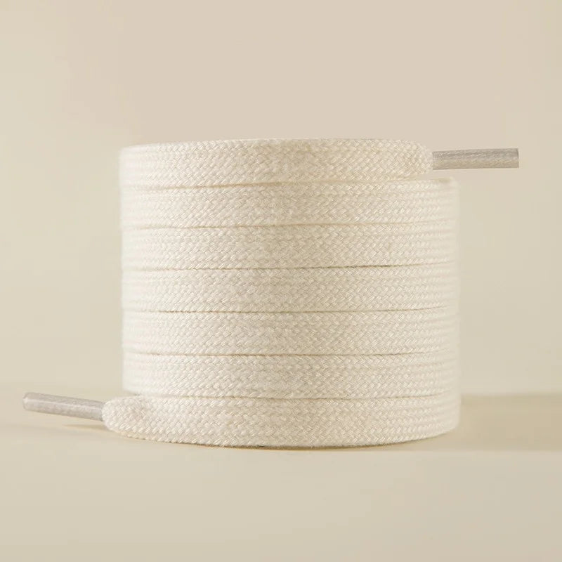 New Classic Pure Cotton Shoelaces Flat Shoelaces Sports Canvas Shoelaces for Men and Women Width 0.8cm Length 100/120/140/160cm