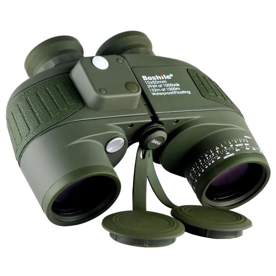 Boshile 10x50 Binoculars Built-in Compass Telescope Zoom Navigation Hunting Hiking Camping Big Eyepiece Waterproof Nitrogen Bak4