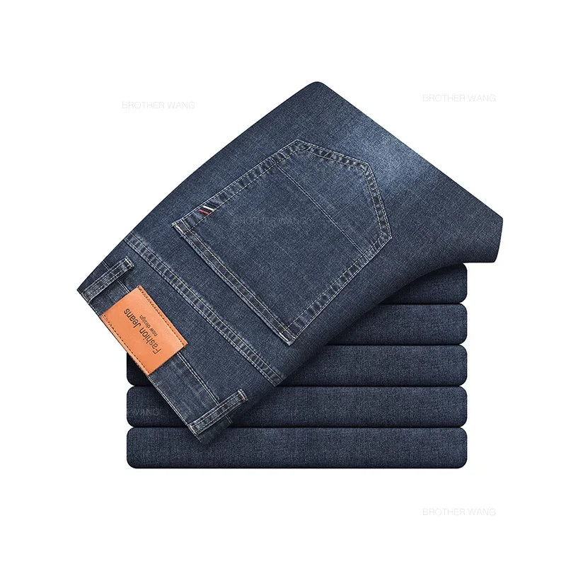 Summer Thin Men's Elastic Cotton Jeans Fashion Gray | SAMAG