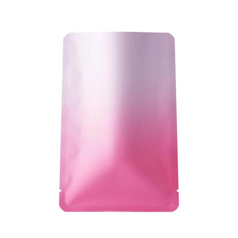 100PCS Aluminum Foil Open Top Heat Sealed Bag, Food Grade Gradient Color Storage Bag, Batch Small Packaging Bag, Customizable Lo