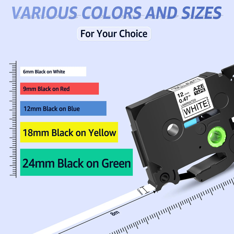 5PK/10PK Label Tape Compatible For Brother TZ Tze-231 131 631 6/9/12mm Laminated Label Cassette For Brother P-Touch Label Maker