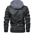 Leather Vintage Locomotive PU Leather Jacket Autumn And Winter Detachable Men's Hooded Jacket