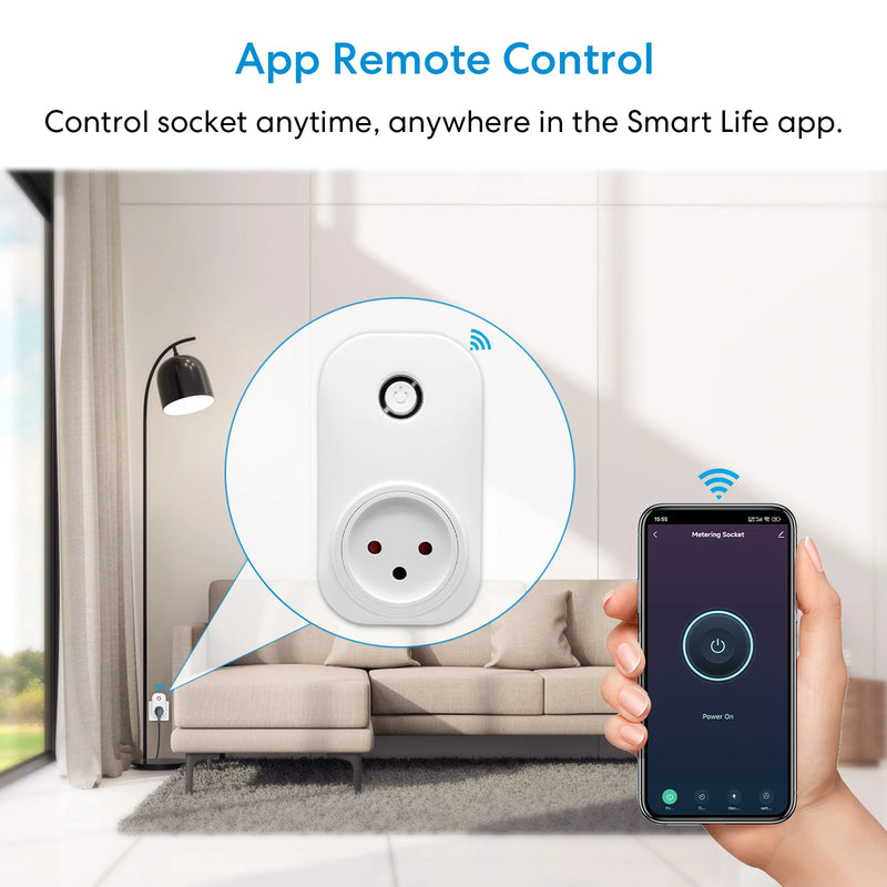 LoraTap Wifi Socket Israel Plug Outlet 16A Energy Consumption Monitoring Tuya Smart Life App Remote Control Home Assistant Alexa