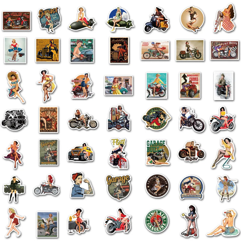 10/50/ Retro Pin Up Girls Stickers Sexy Women for DIY - View 2 | SAMAG