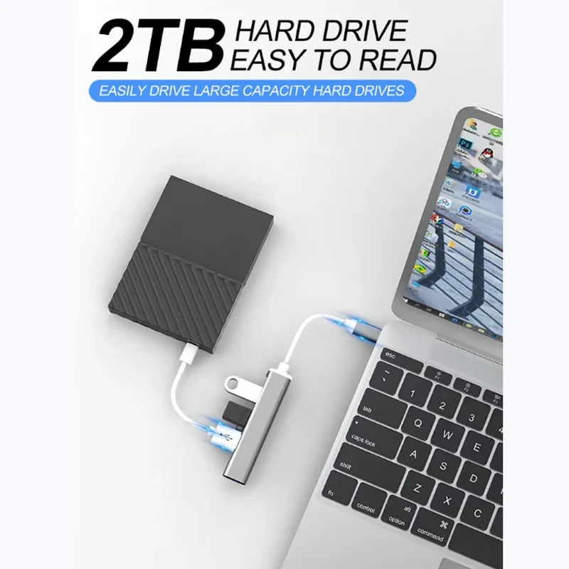 4 Port USB C Hub 3.0 Adapter OTG High Speed Splitter For MacBook Pro Air PC  Computer Accessories